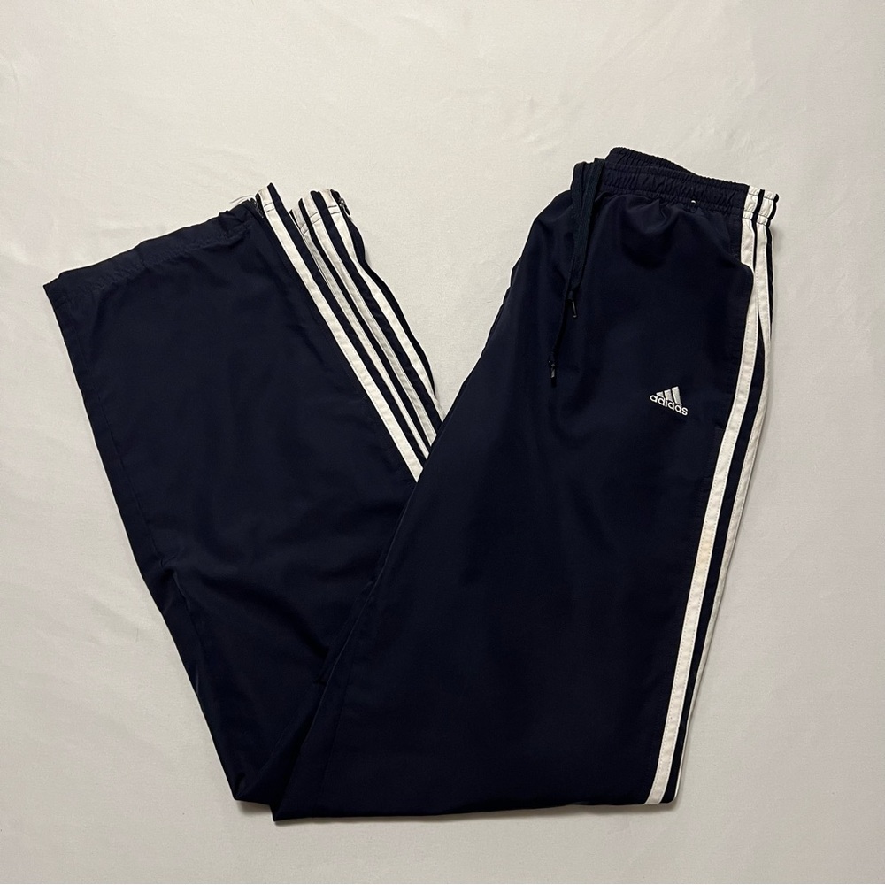 Adidas Womens Wind Track Pants - Navy and White - Size M Long